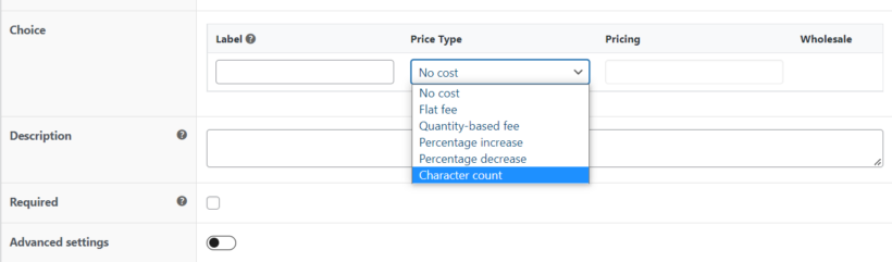 woocommerce add text field to product price type