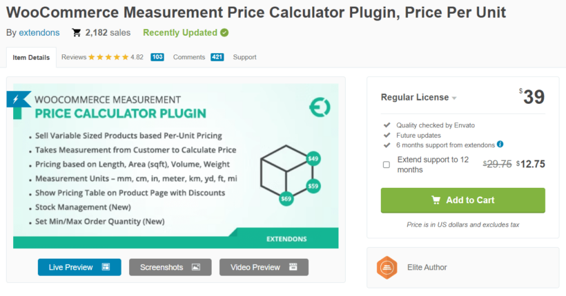 woocommerce measurement price calculator plugin price per unit