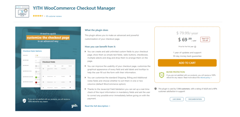 yith woocommerce checkout plugin, checkout manager 
