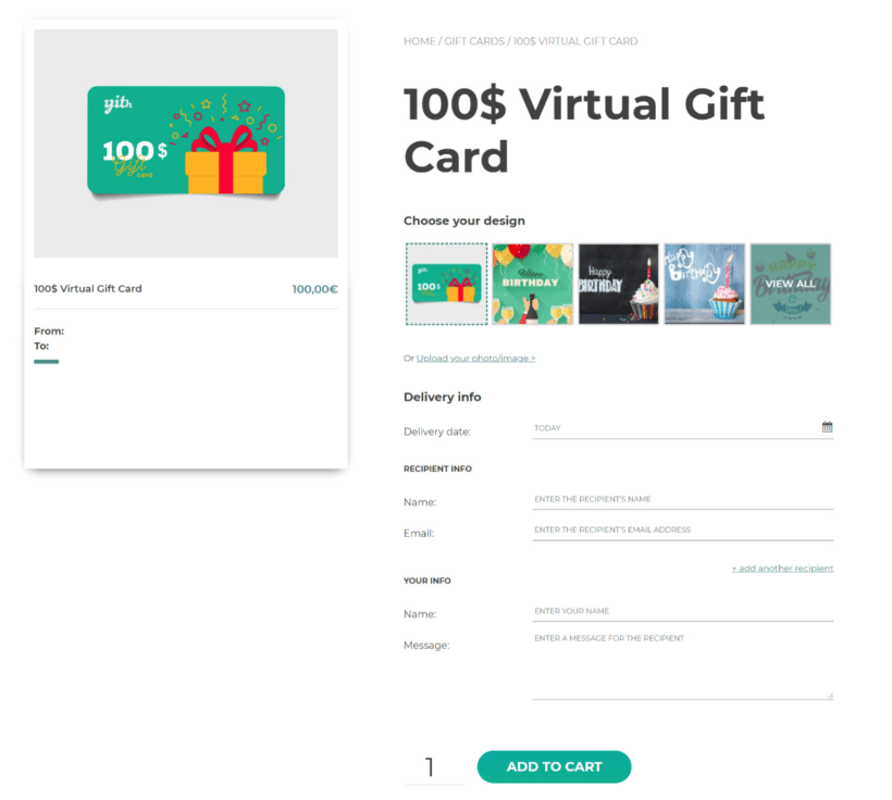 YITH WooCommerce Gift Cards