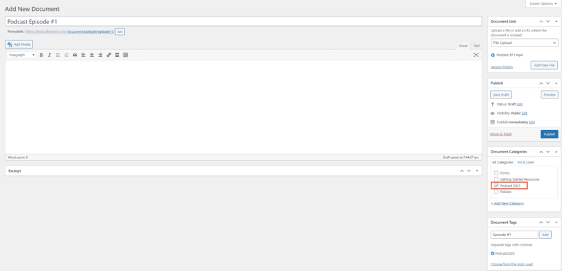 WordPress media library with folders