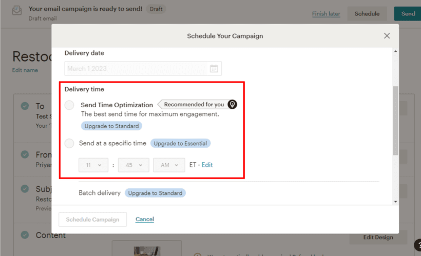 MailChimp send time optimization