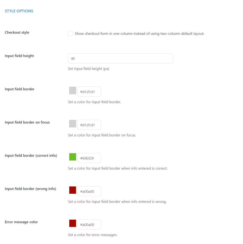 woocommerce edit checkout checkbox style options
