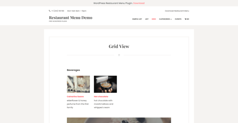 Restaurant Menu Plugiin by Motopress