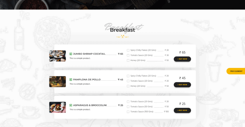 Restaurant & Cafe Addon for Elementor