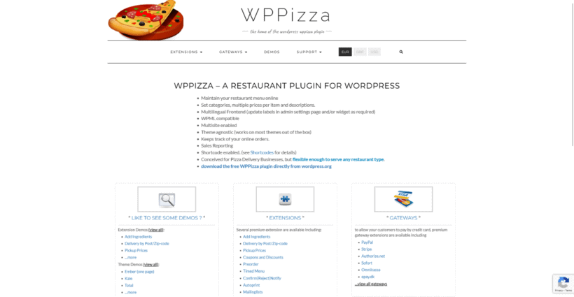 WPPizza Restaurant Plugin for WordPress
