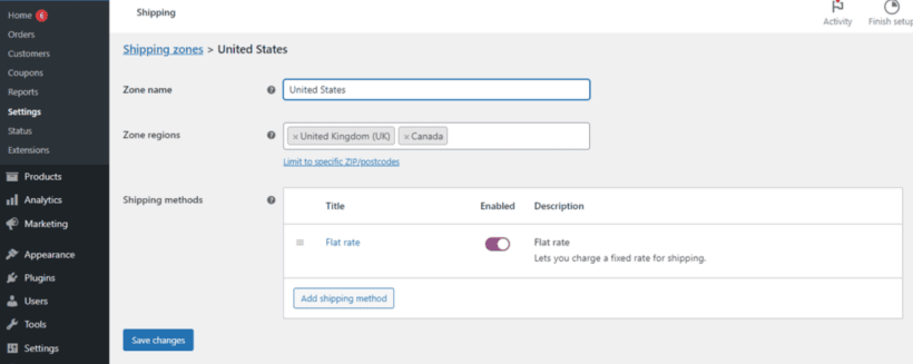 WooCommerce shipping zone setup 5