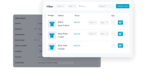 WooCommerce Product Table left-right CTA