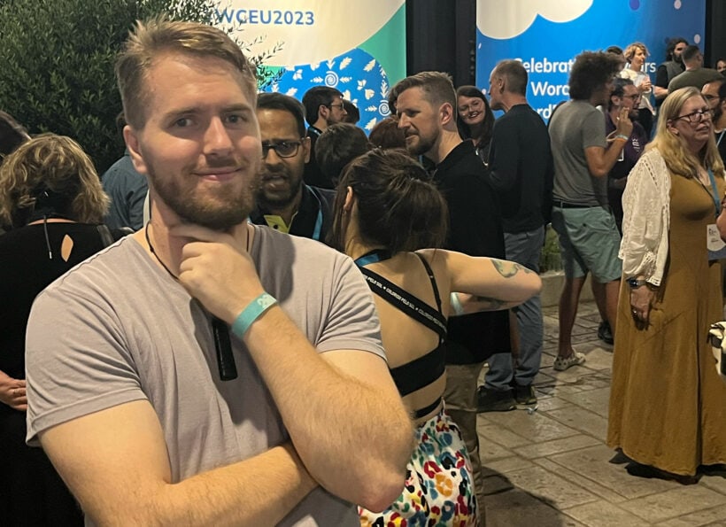 Sam and Matt Mullenweg at WCEU after party