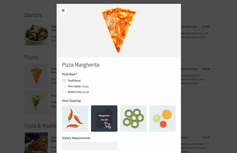 WooCommerce Restaurant Ordering plugin with extra options