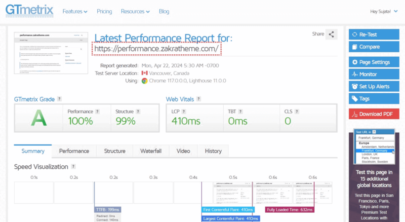 Zakra GMetrix Performance Score