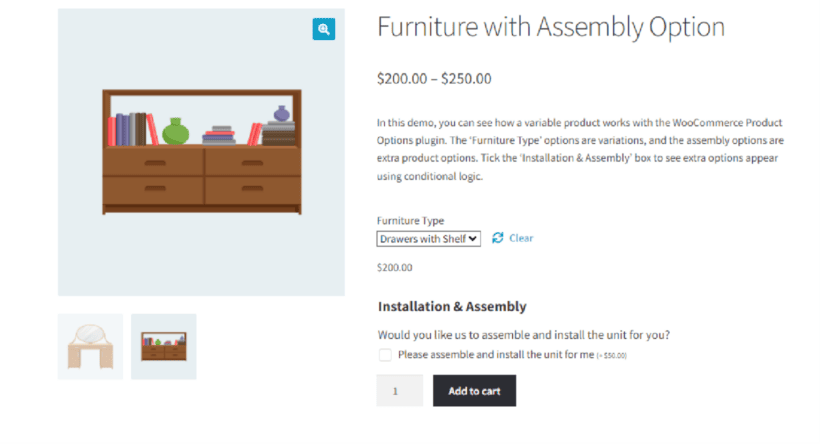 WooCommerce product configurator - WooCommerce Product Options by Barn2