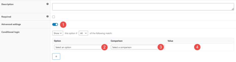 Sample Conditional Logic section