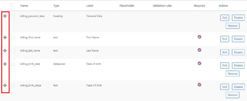 WooCommerce custom checkout page - Changing the order of fields on the checkout page