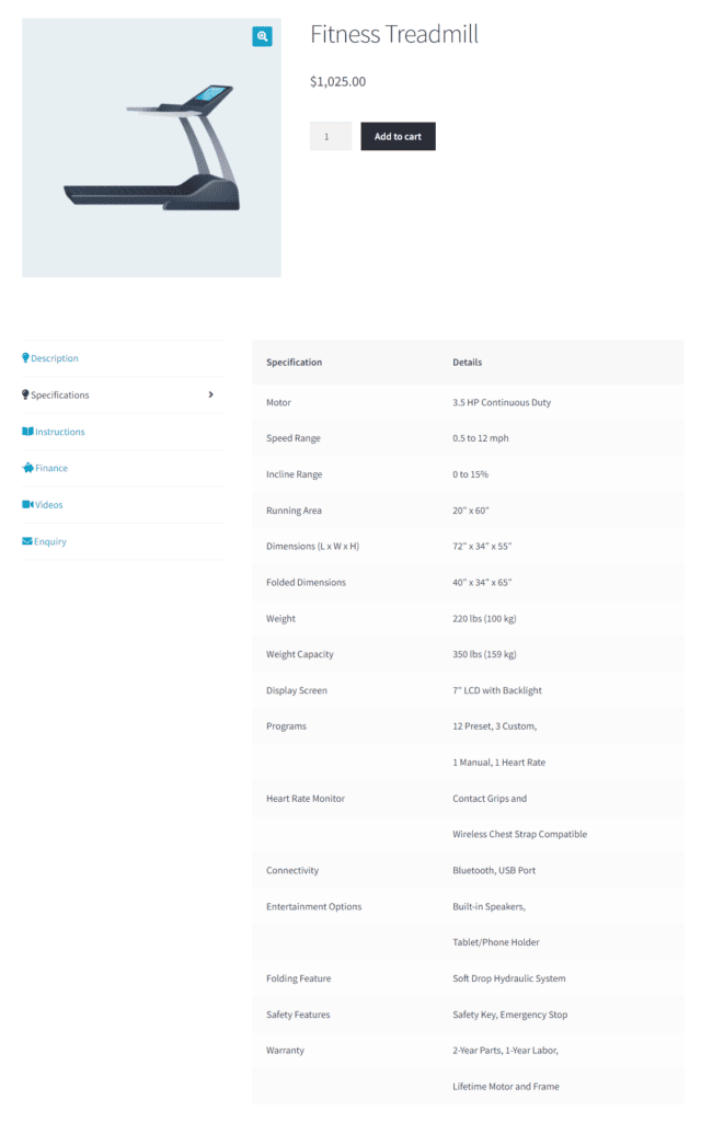 Displaying extra product information