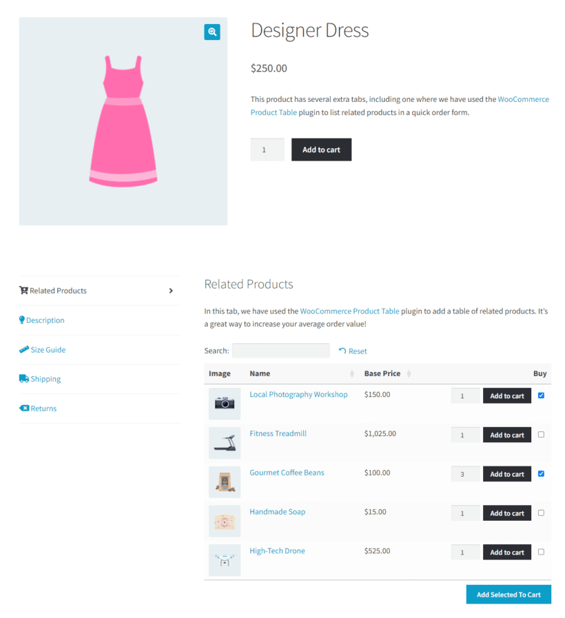 Upselling related products