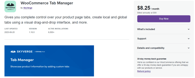 WooCommerce Tab Manager