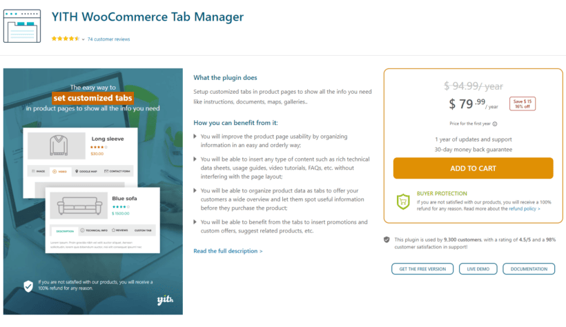 YITH WooCommerce Tab Manager