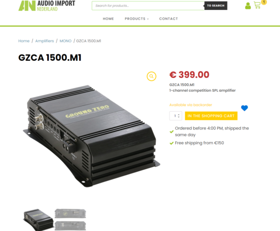 Audio Import Nederland product page