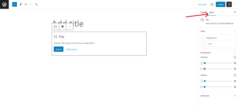 WordPress download button - file block 4