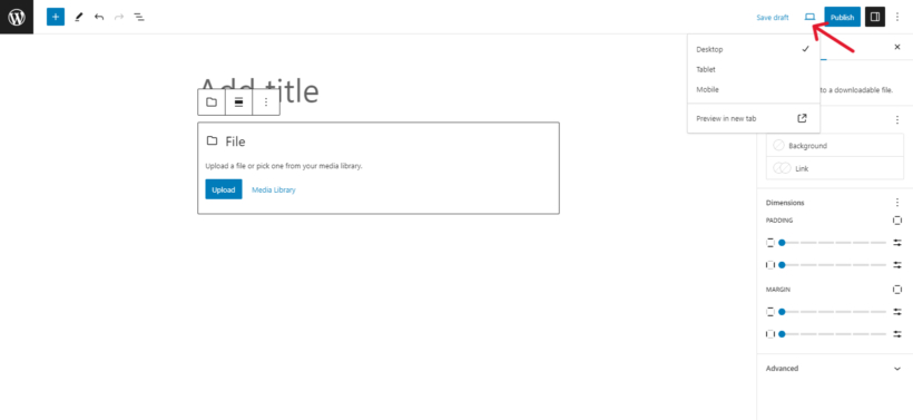 WordPress download button - file block 5