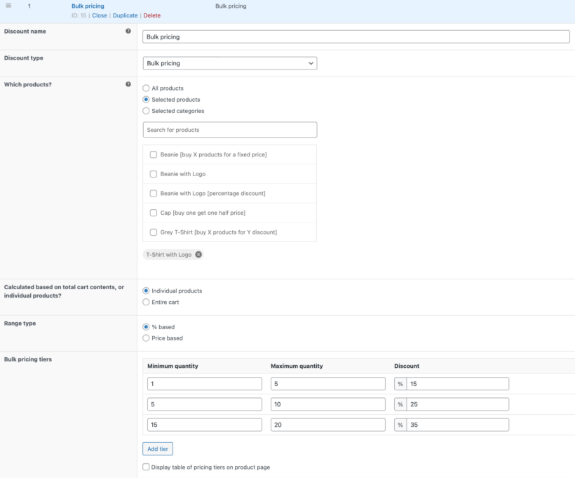 WooCommerce discount plugin Bulk pricing