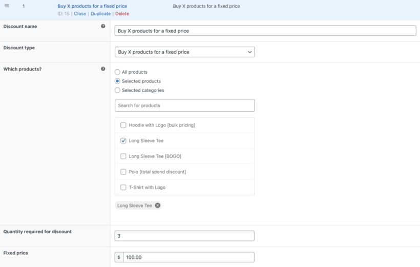 WooCommerce Discount Manager Buy X products for Y fixed price