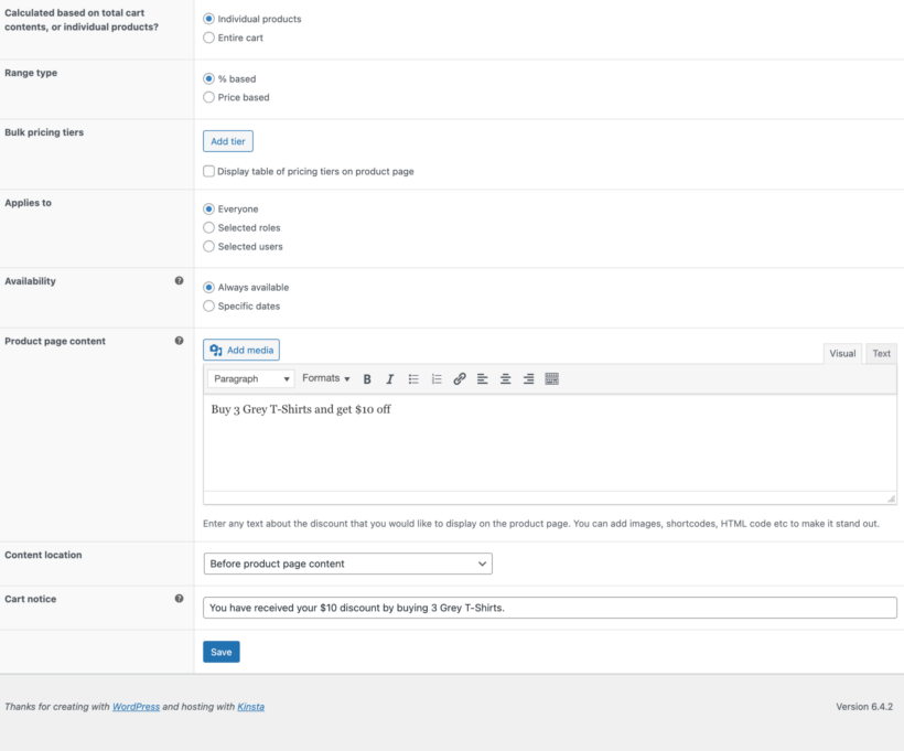 WooCommerce discount plugin Other discount settings