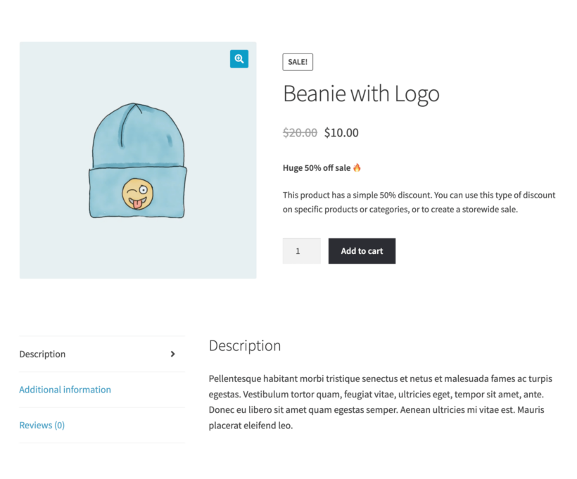 WooCommerce discount plugin Simple % discount front end