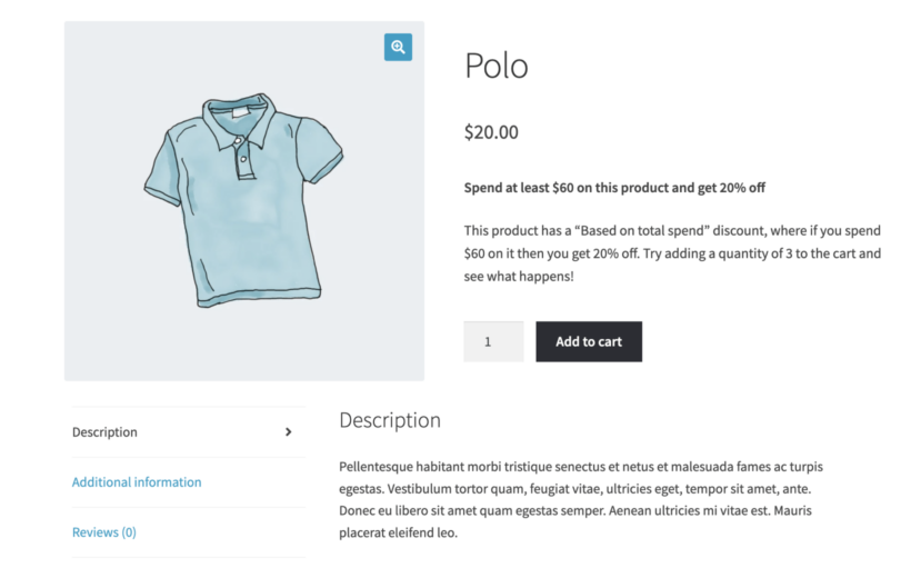 WooCommerce Discount Manager product page content display