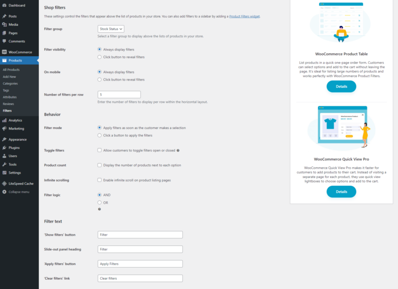 WooCommerce filter by stock status_WooCommerce Product Filters 4