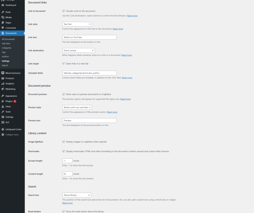 WordPress YouTube plugin - Document Library Pro 11
