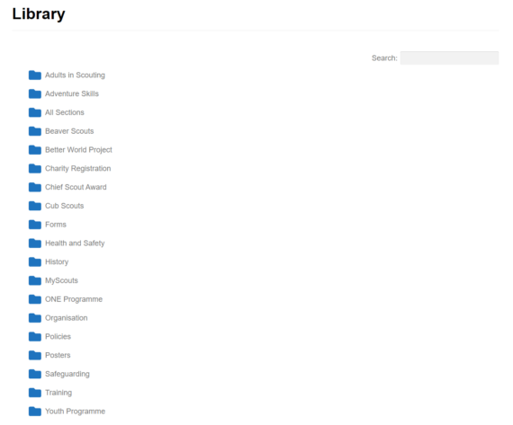 Resources for Scounts document library