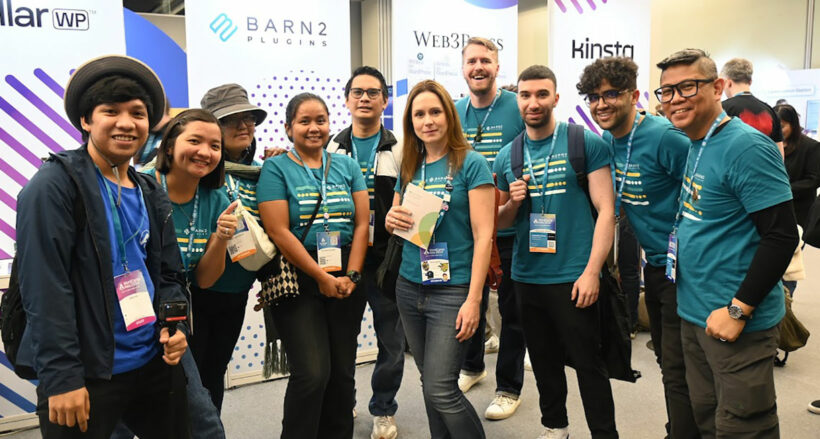 Barn2 team at WordCamp Asia 2024 Sponsor Booth