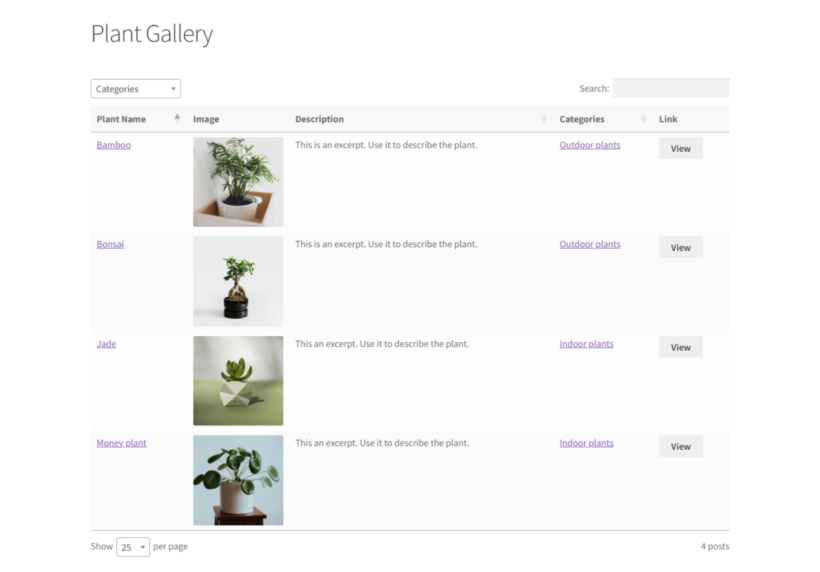 Posts Table Pro Plugin - Front end View 6