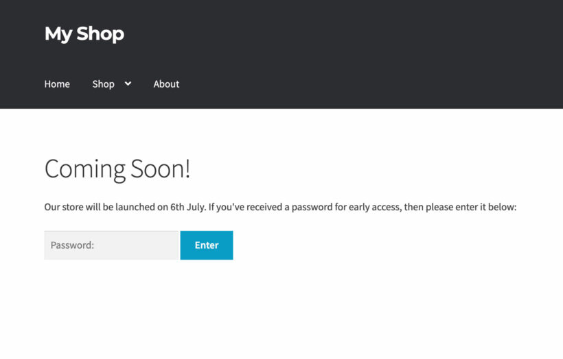 WooCommerce coming soon mode plugin