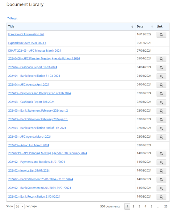 Albury Parish Council document library
