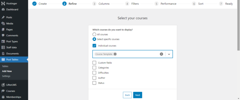 List LifterLMS courses lessons quizzes content 3