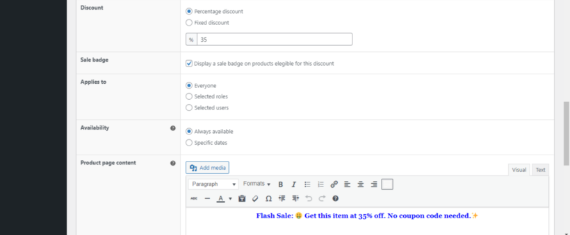 WooCommerce flash sale 7