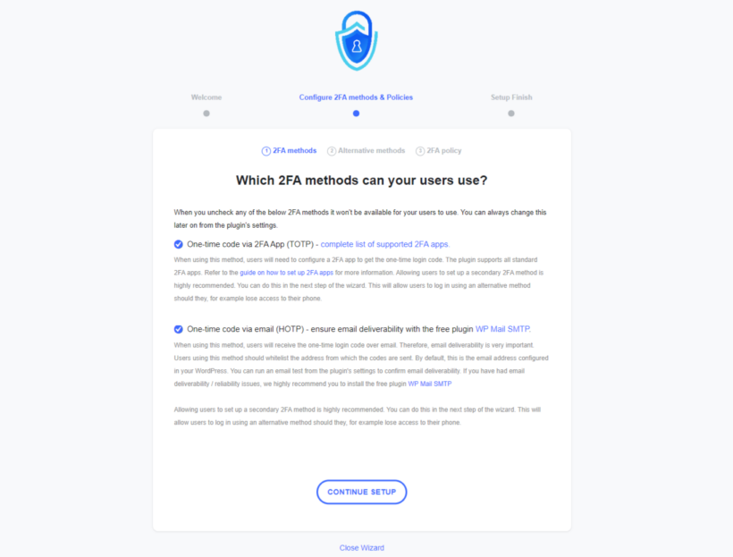 WP-2FA- review-Setup-Wizard 2