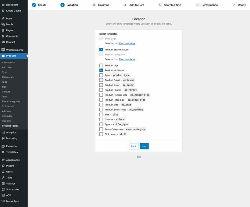 Add product table to WooCommerce shop templates