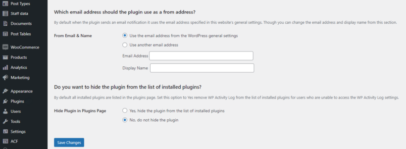 WP Activity Log review - Settings 3