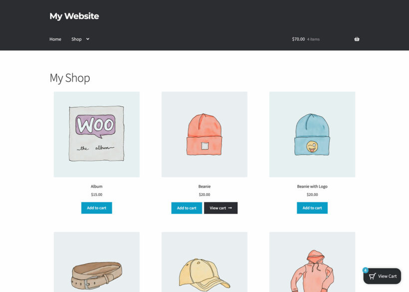 WooCommerce Fast Cart Icon Text