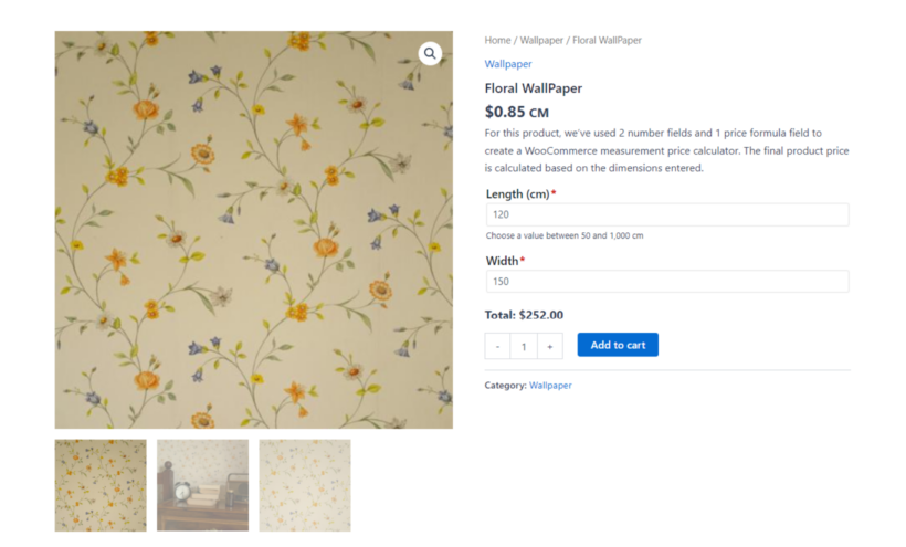 woocommerce custom price calculator