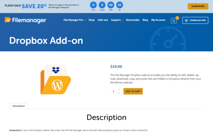 wordpress dropbox plugin-Dropbox-Addon-File-Manager-Pro