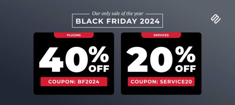 Our only sale of the year is here - Save 40% on plugins & 20% on services!