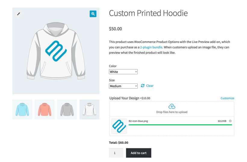 WooCommerce live image preview product page