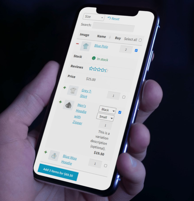 WooCommerce Product Table