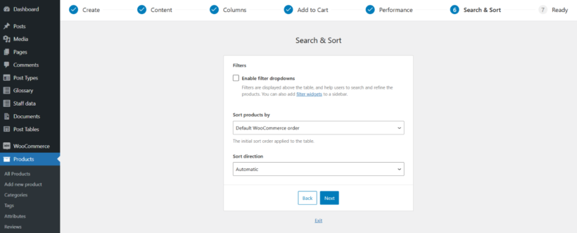 WooCommerce Product Table - setup wizard 6