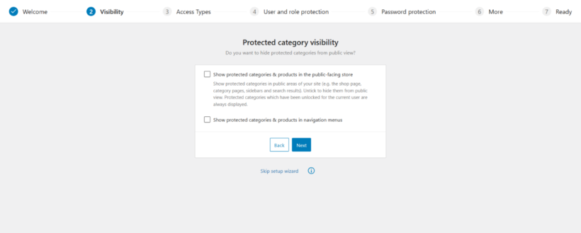 WooCommerce Protected Categories setup wizard - 2